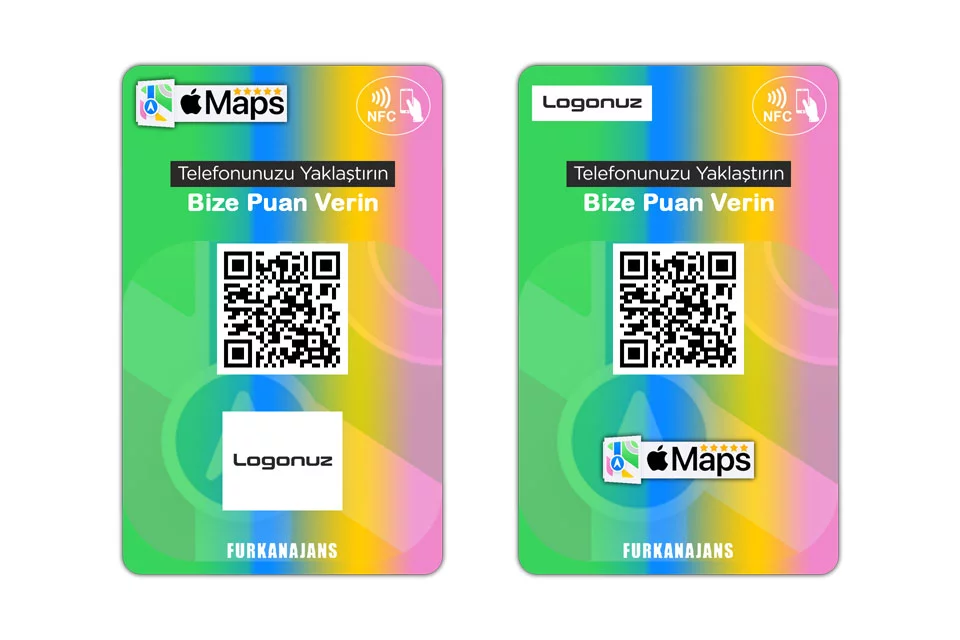 Apple Maps Yorum ve Harita Değerlendirme NFC Kartı
