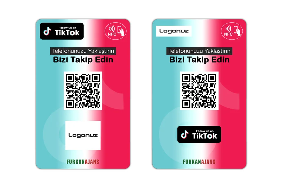 TikTok İşletme Sayfası Takipçi Beğeni ve Yorum NFC Kartı