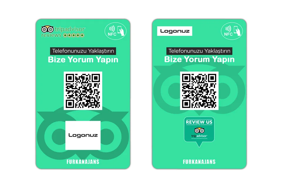 Tripadvisor Ziyaret, Takipçi, Yorum ve Rezervasyon NFC Kartı