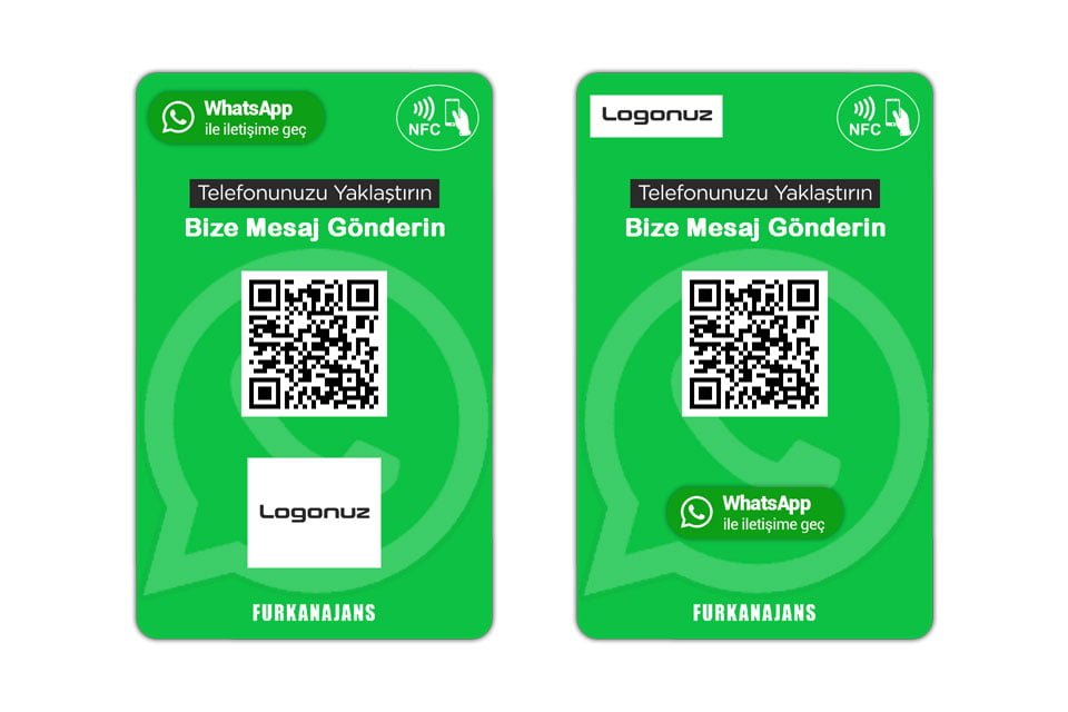 WhatsApp İletişim ve Kanala Katılım NFC Kartı