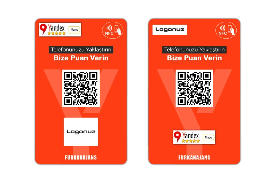 Yandex Haritalar Yorum ve Harita Değerlendirme NFC Kartı